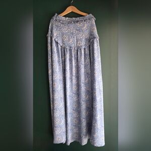 Spell and The Gypsy Collective Celestial Legs- Blue Floral Maxi Skirt-xs